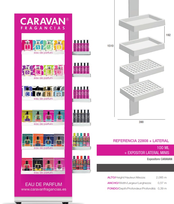 EXPO PROFUMO CARAVAN E REBEL COMPLETO 252PZ+ 24 TESTER