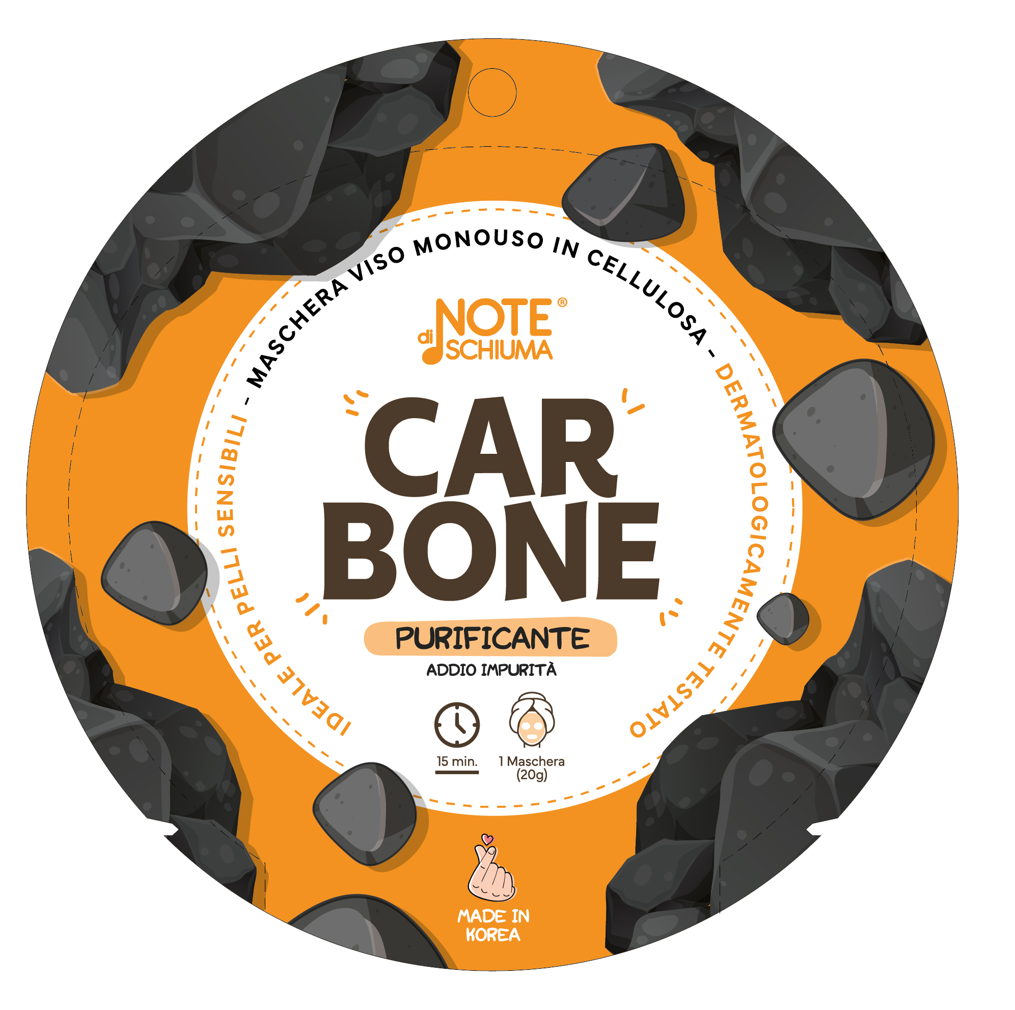 NOTE DI SCHIUMA MASCHERA VISO AL CARBONE