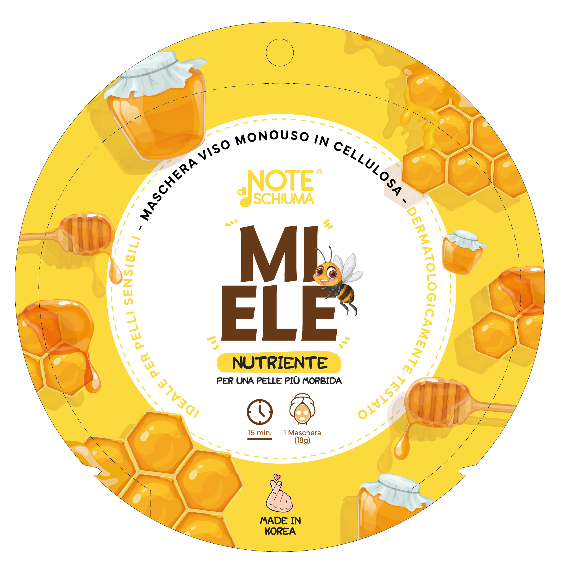 NOTE DI SCHIUMA MASCHERA VISO AL MIELE
