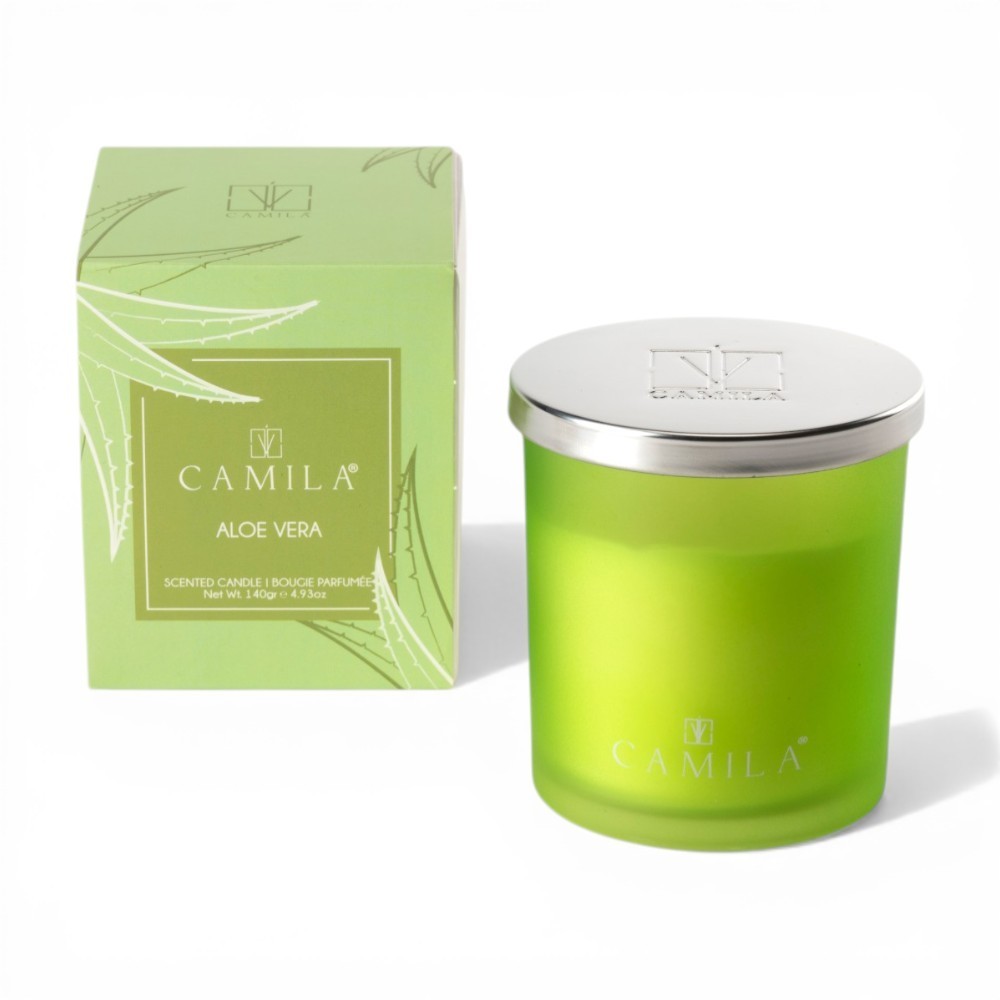 CAMILA CANDELA PROFUMATA 140GR VERDE FRAGRANZA ALOE