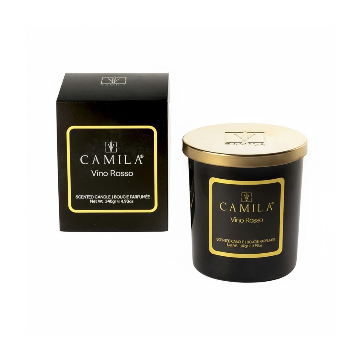 CAMILA CANDELA PROFUMATA 140GR NERA FRAGRANZA VINO ROSSO