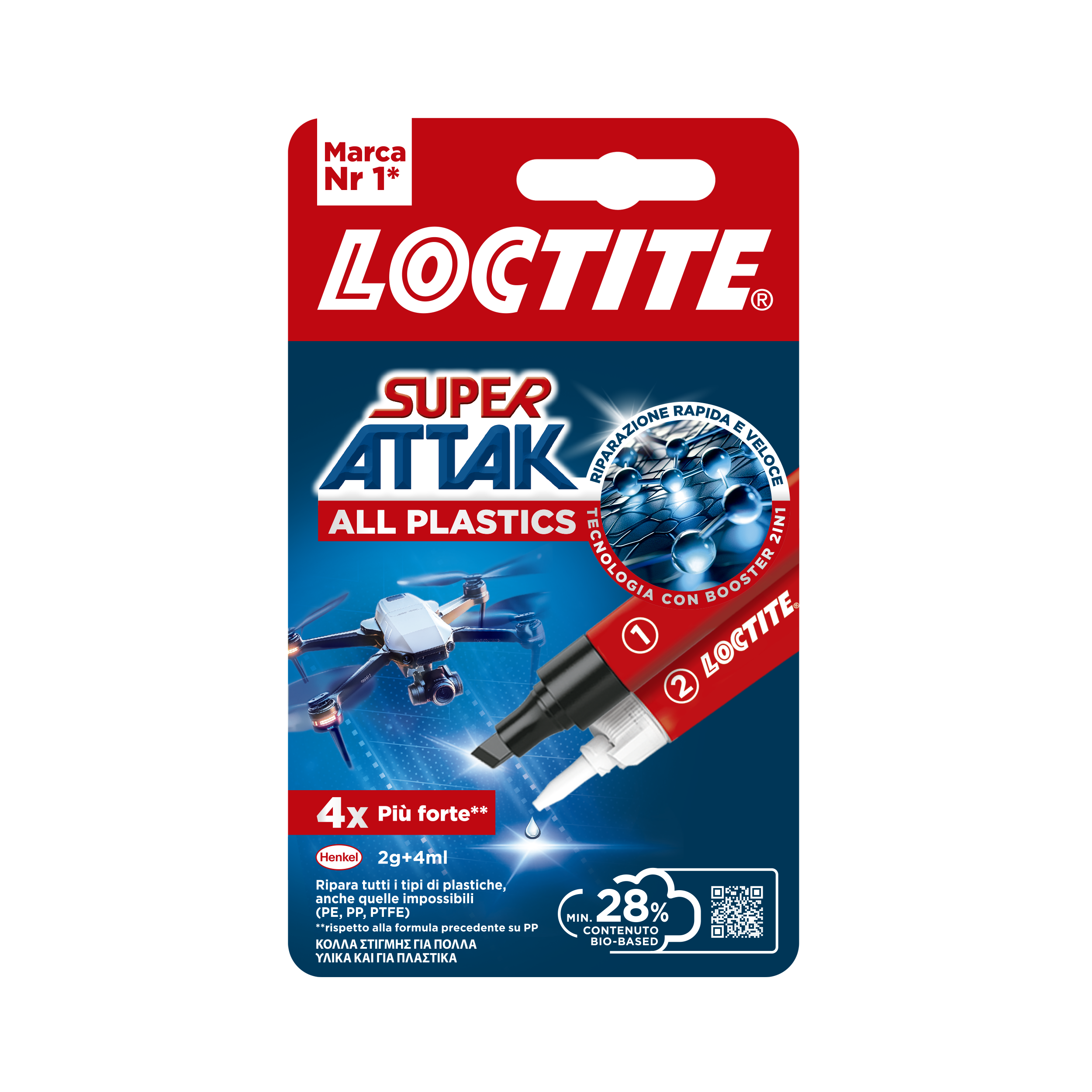 ATTAK LOCTIITE ALL PLASTICS 2+4GR